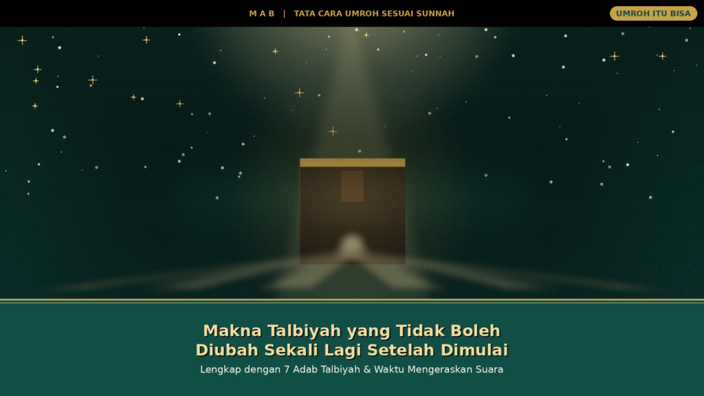 Latar Ka'bah dengan cahaya spiritual MAB - panduan makna talbiyah yang tidak boleh diubah